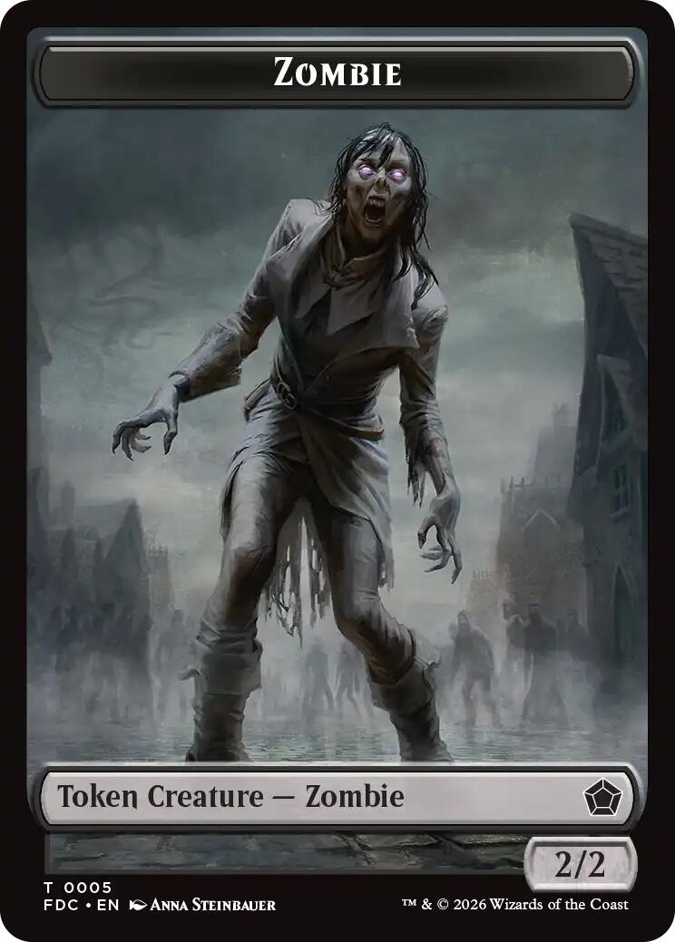 Zombie // The Monarch Double-Sided Token [Foundations Commander Tokens] | Lots Moore NSW