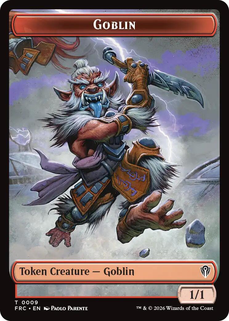 Goblin // Spirit Double-Sided Token [Reality Fracture Commander Tokens] | Lots Moore NSW
