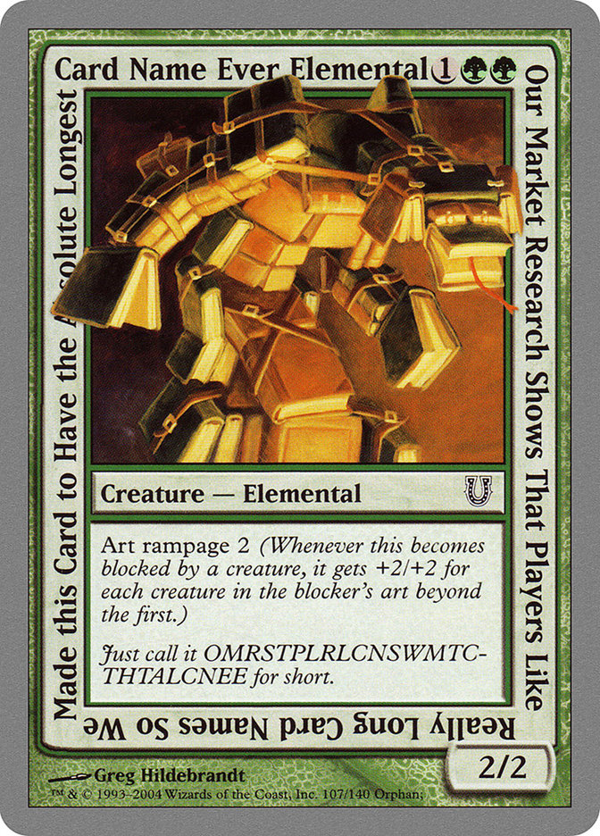 Our Market Research Shows That Players Like Really Long Card Names So We Made this Card to Have the Absolute Longest Card Name Ever Elemental [Unhinged] | Lots Moore NSW