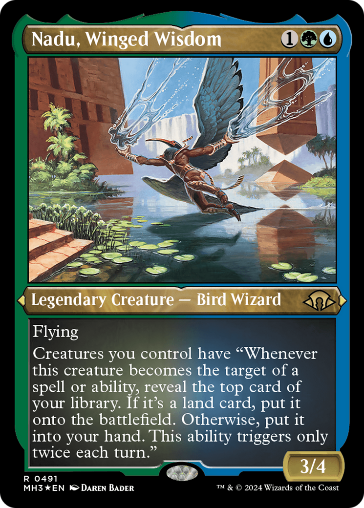 Nadu, Winged Wisdom (Foil Etched) [Modern Horizons 3] | Lots Moore NSW
