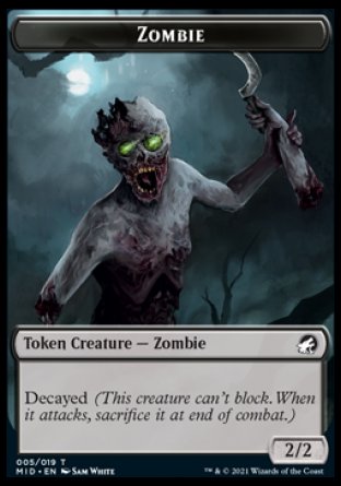 Zombie (005) // Insect Double-Sided Token [Innistrad: Midnight Hunt Tokens] | Lots Moore NSW