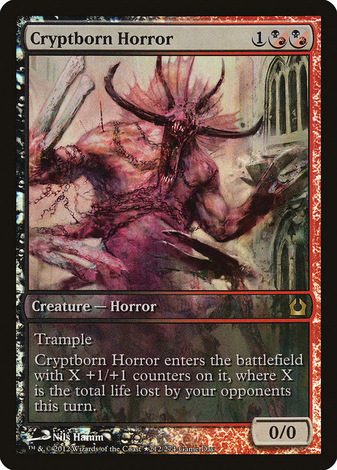 Cryptborn Horror (Game Day) (Extended Art) [Return to Ravnica Promos] | Lots Moore NSW