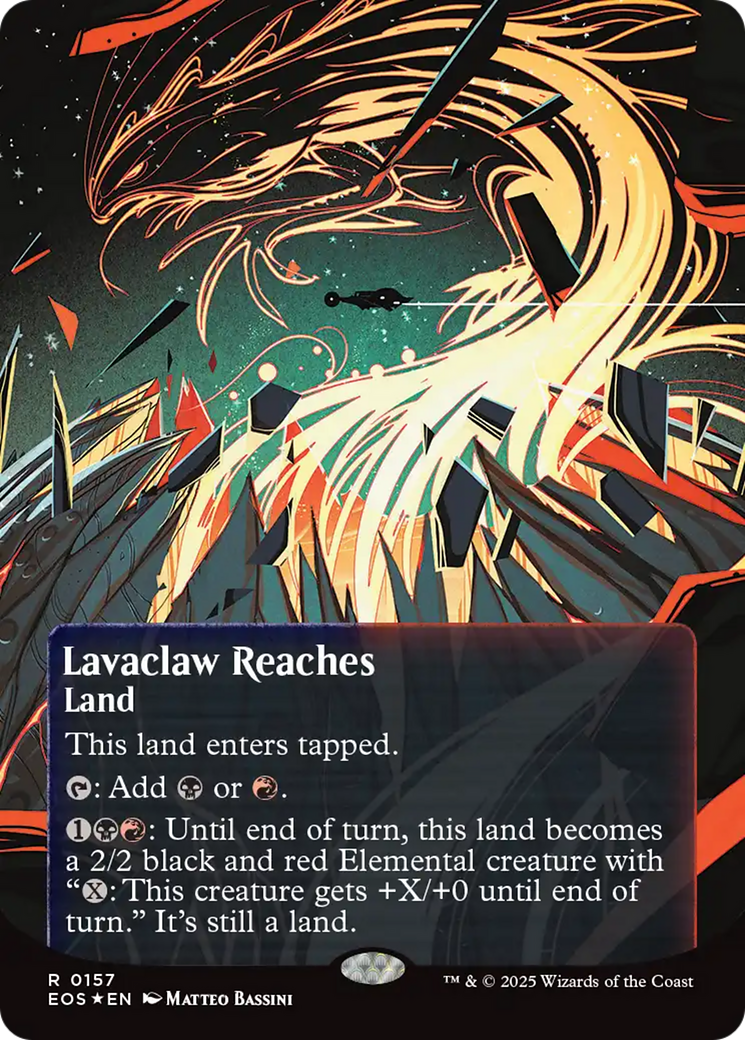 Lavaclaw Reaches (0157) (Borderless) (Galaxy Foil) [Edge of Eternities: Stellar Sights] | Lots Moore NSW