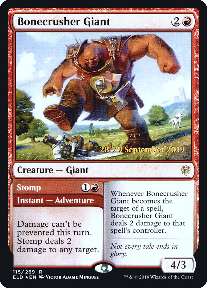 Bonecrusher Giant // Stomp [Throne of Eldraine Prerelease Promos] | Lots Moore NSW