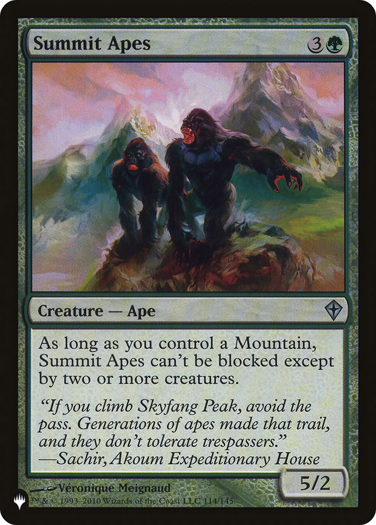 Summit Apes [The List] | Lots Moore NSW