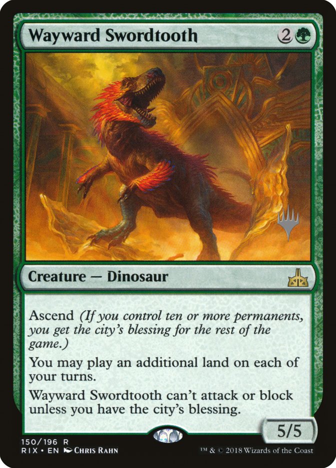 Wayward Swordtooth (Promo Pack) [Rivals of Ixalan Promos] | Lots Moore NSW