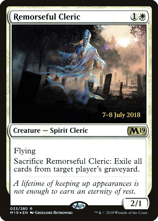 Remorseful Cleric [Core Set 2019 Prerelease Promos] | Lots Moore NSW