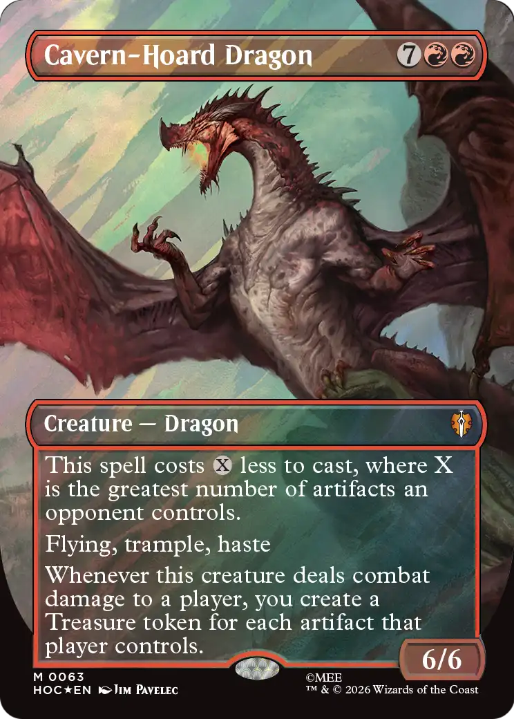 Cavern-Hoard Dragon (Borderless) (Surge Foil) [The Hobbit: Eternal-Legal] | Lots Moore NSW