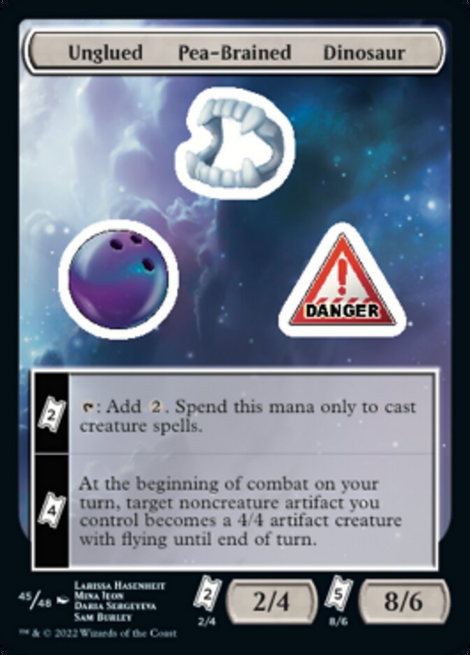 Unglued Pea-Brained Dinosaur [Unfinity Stickers] | Lots Moore NSW