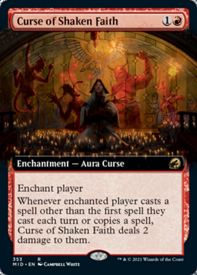 Curse of Shaken Faith (Extended Art) [Innistrad: Midnight Hunt] | Lots Moore NSW