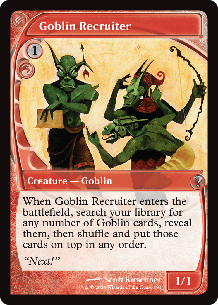 Goblin Recruiter (Future Sight) [Mystery Booster 2] | Lots Moore NSW