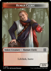 Treasure // Human Cleric Double-Sided Token [Outlaws of Thunder Junction Tokens] | Lots Moore NSW