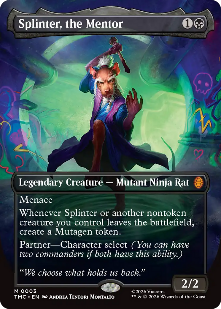 Splinter, the Mentor (Borderless) [Teenage Mutant Ninja Turtles Commander] | Lots Moore NSW