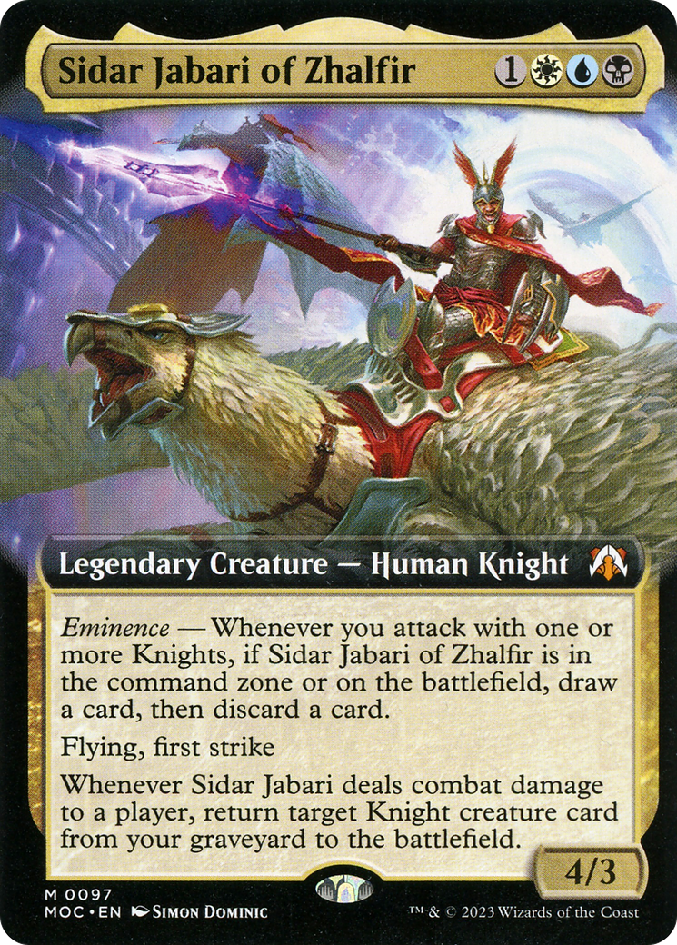 Sidar Jabari of Zhalfir (Extended Art) [March of the Machine Commander] | Lots Moore NSW