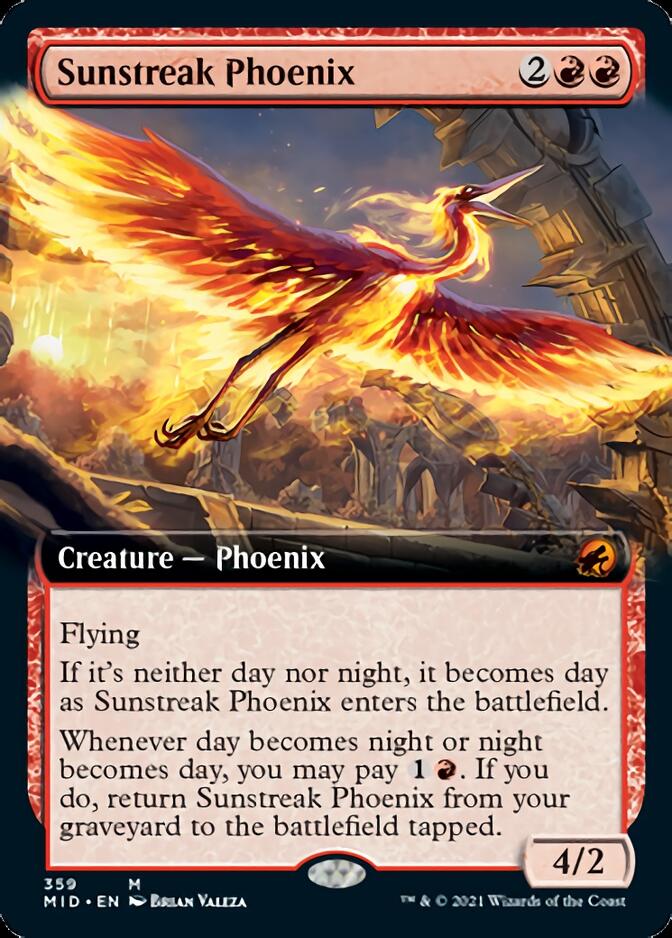 Sunstreak Phoenix (Extended Art) [Innistrad: Midnight Hunt] | Lots Moore NSW