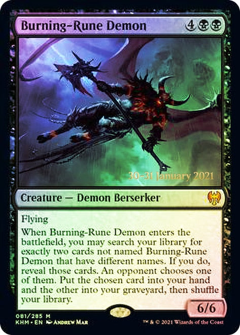 Burning-Rune Demon [Kaldheim Prerelease Promos] | Lots Moore NSW