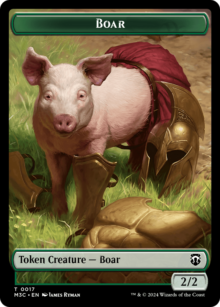 Boar (Ripple Foil) // Forest Dryad Double-Sided Token [Modern Horizons 3 Commander Tokens] | Lots Moore NSW