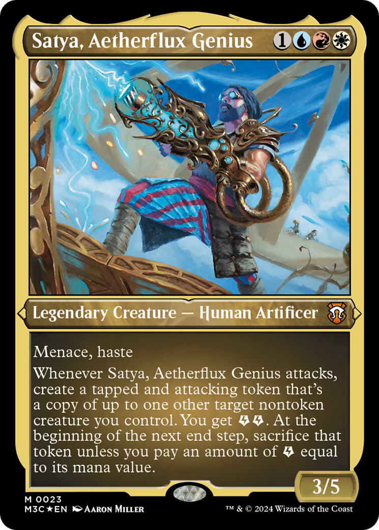 Satya, Aetherflux Genius (Foil Etched) [Modern Horizons 3 Commander] | Lots Moore NSW