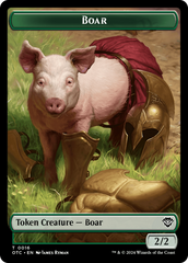 Boar // Manifest Double-Sided Token [Outlaws of Thunder Junction Commander Tokens] | Lots Moore NSW