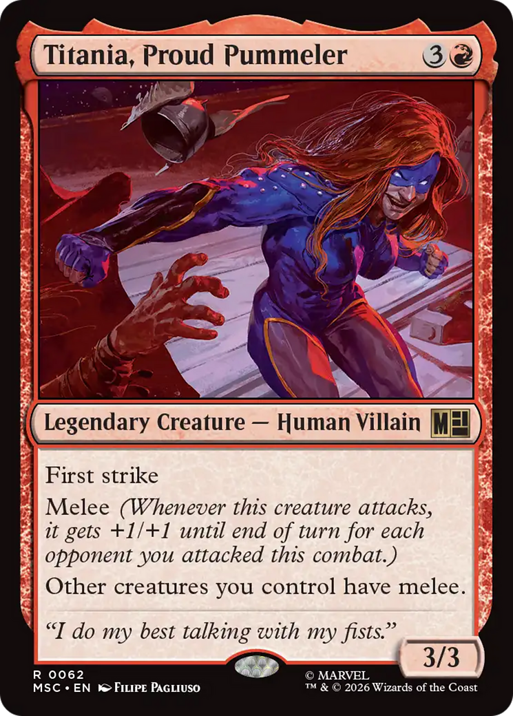 Titania, Proud Pummeler (Surge Foil) [Marvel Super Heroes Commander] | Lots Moore NSW