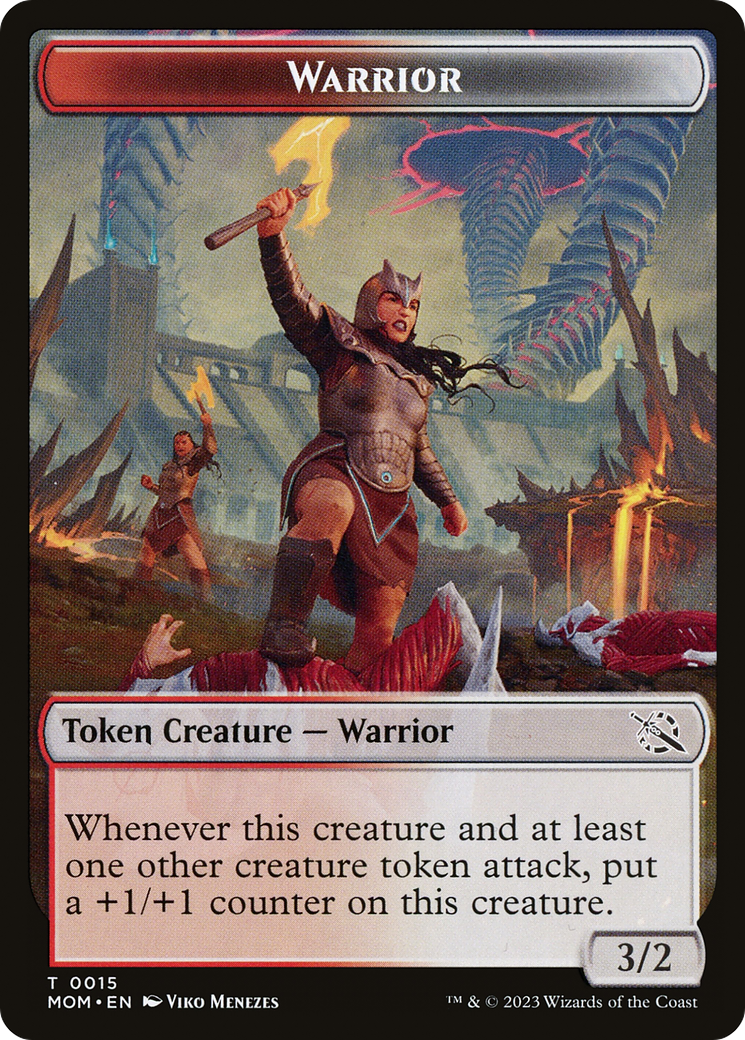 Warrior // Wrenn and Realmbreaker Emblem Double-Sided Token [March of the Machine Tokens] | Lots Moore NSW
