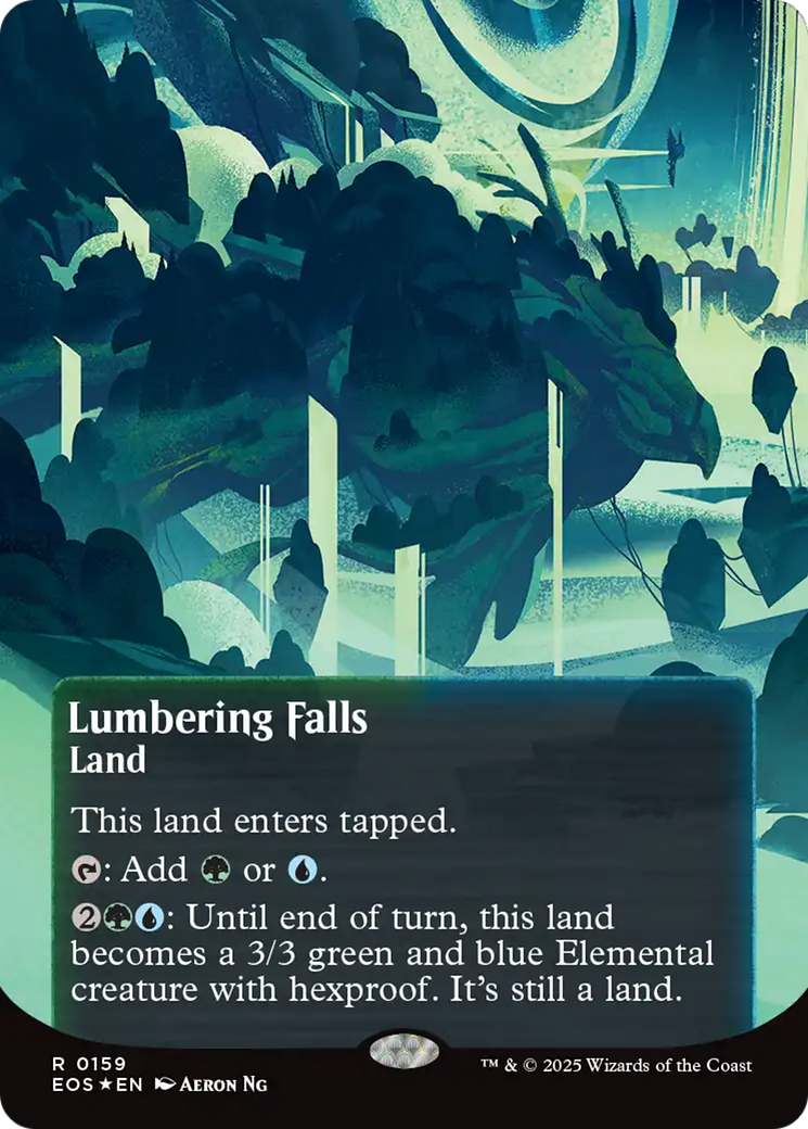 Lumbering Falls (0159) (Borderless) (Galaxy Foil) [Edge of Eternities: Stellar Sights] | Lots Moore NSW