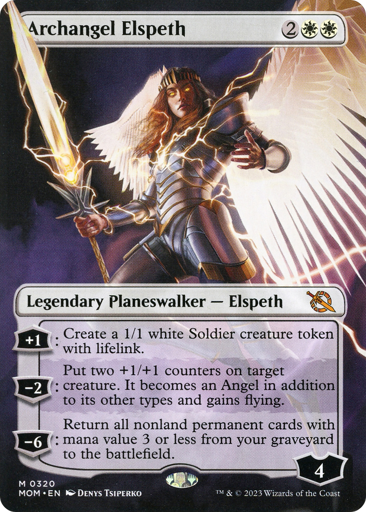 Archangel Elspeth (Borderless Alternate Art) [March of the Machine] | Lots Moore NSW