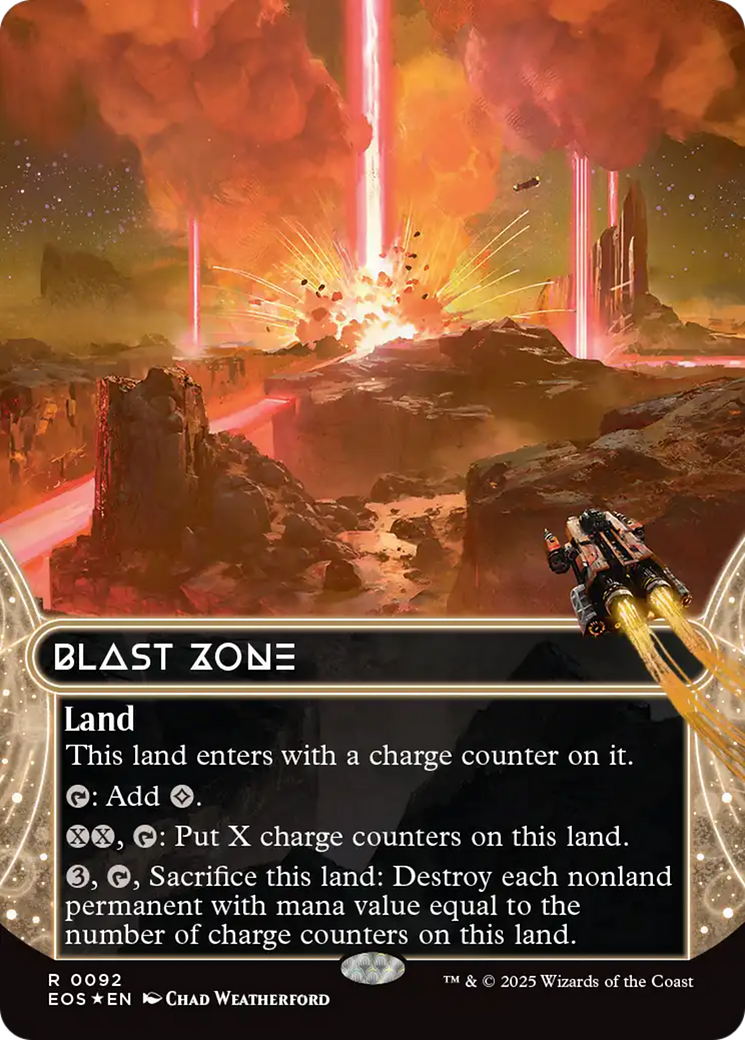 Blast Zone (0092) (Borderless) (Fracture Foil) [Edge of Eternities: Stellar Sights] | Lots Moore NSW