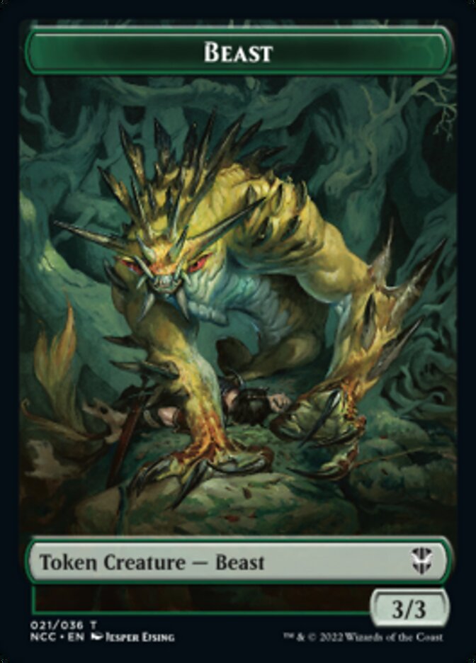 Beast // Saproling Double-Sided Token [Streets of New Capenna Commander Tokens] | Lots Moore NSW