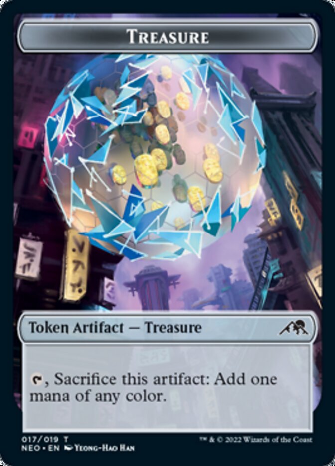 Spirit (002) // Treasure Double-Sided Token [Kamigawa: Neon Dynasty Tokens] | Lots Moore NSW