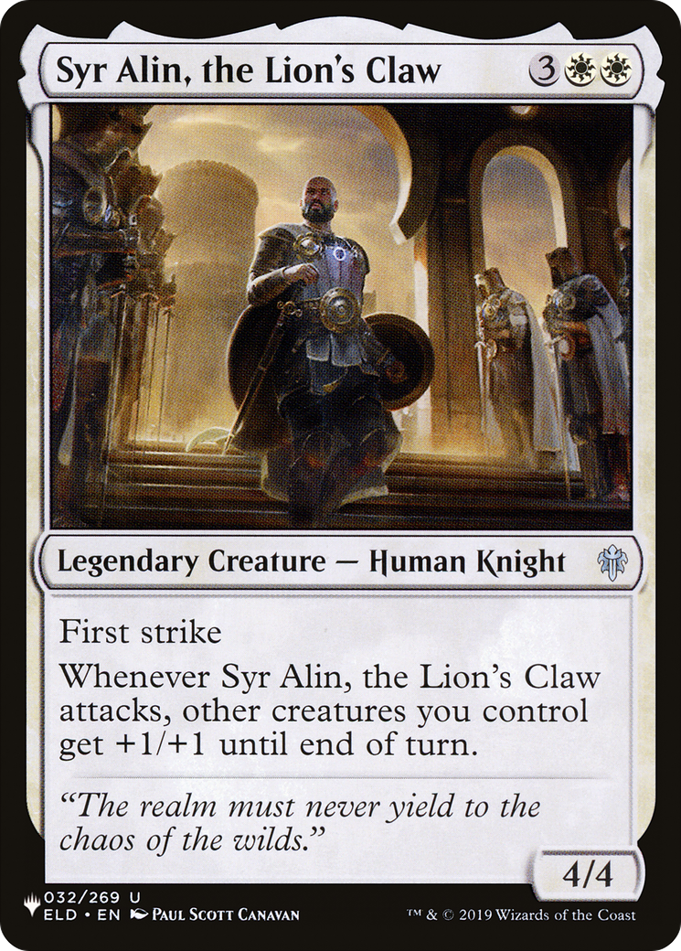 Syr Alin, the Lion's Claw [The List Reprints] | Lots Moore NSW