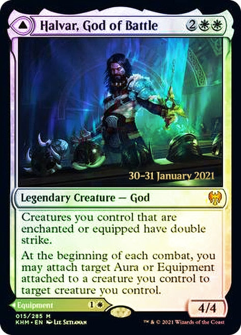 Halvar, God of Battle // Sword of the Realms [Kaldheim Prerelease Promos] | Lots Moore NSW