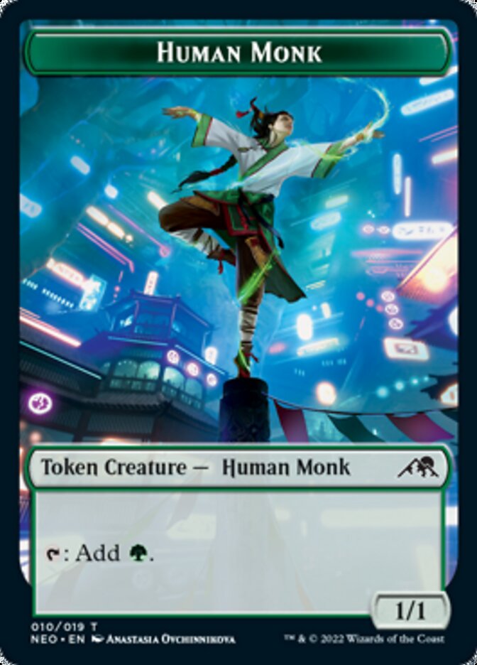 Samurai // Human Monk Double-Sided Token [Kamigawa: Neon Dynasty Tokens] | Lots Moore NSW