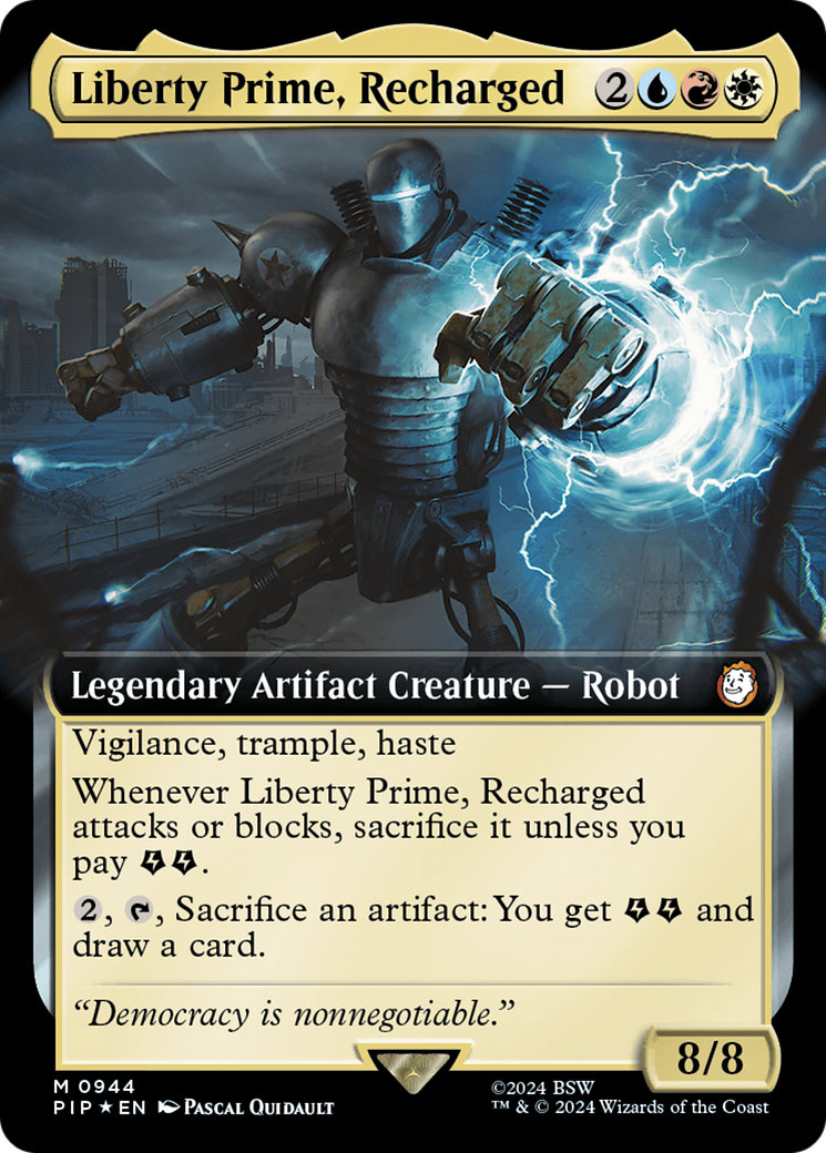 Liberty Prime, Recharged (Extended Art) (Surge Foil) [Fallout] | Lots Moore NSW