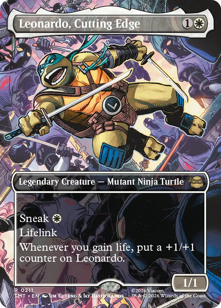 Leonardo, Cutting Edge (Borderless) [Teenage Mutant Ninja Turtles] Magic: The Gathering | Lots Moore NSW