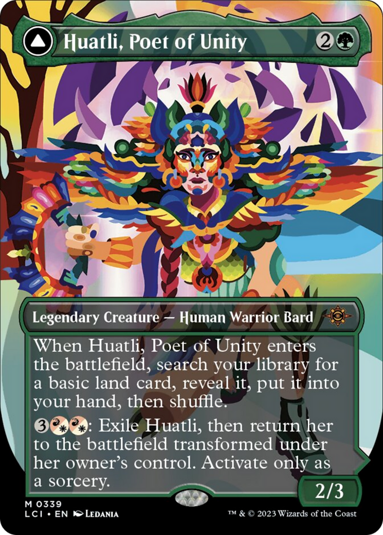 Huatli, Poet of Unity // Roar of the Fifth People (Borderless) [The Lost Caverns of Ixalan] | Lots Moore NSW