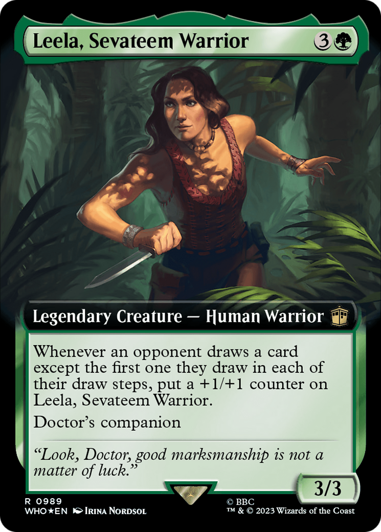 Leela, Sevateem Warrior (Extended Art) (Surge Foil) [Doctor Who] | Lots Moore NSW