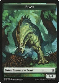 Beast // Saproling Double-Sided Token [Zendikar Rising Commander Tokens] | Lots Moore NSW