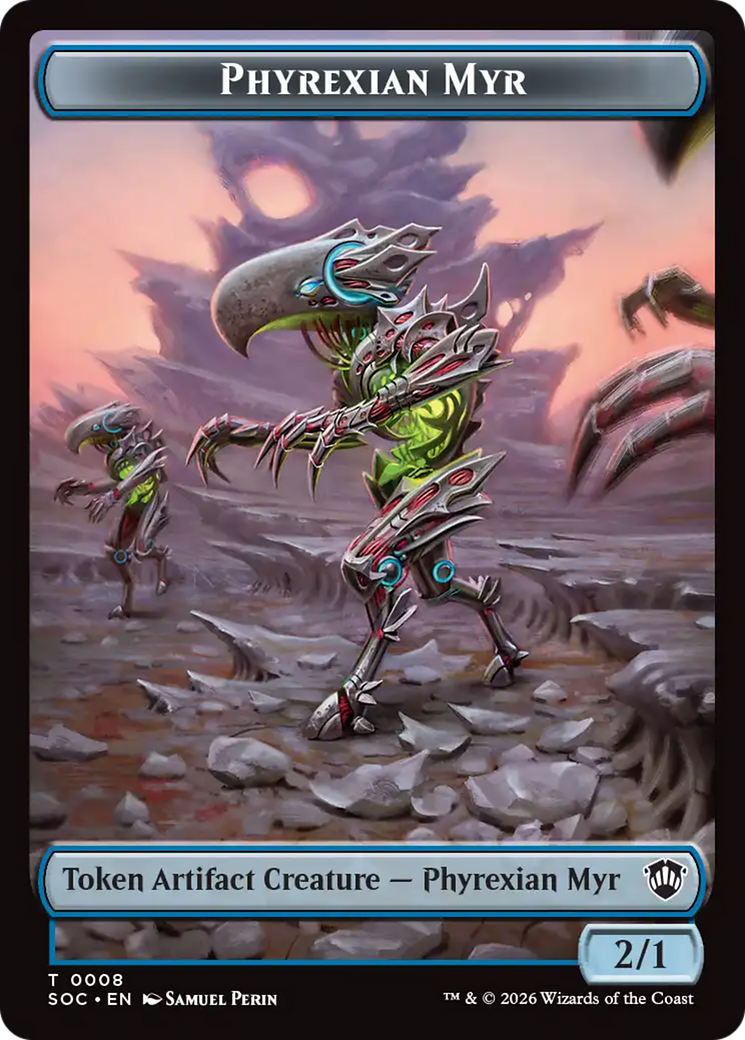 Elemental (0021) // Phyrexian Myr Double-Sided Token [Secrets of Strixhaven Commander Tokens] | Lots Moore NSW