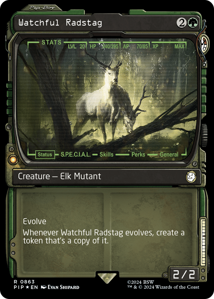 Watchful Radstag (Showcase) (Surge Foil) [Fallout] | Lots Moore NSW