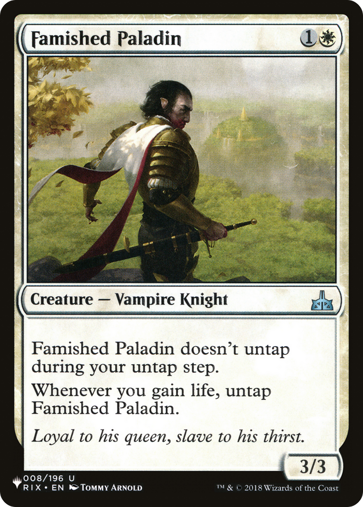 Famished Paladin [The List] | Lots Moore NSW