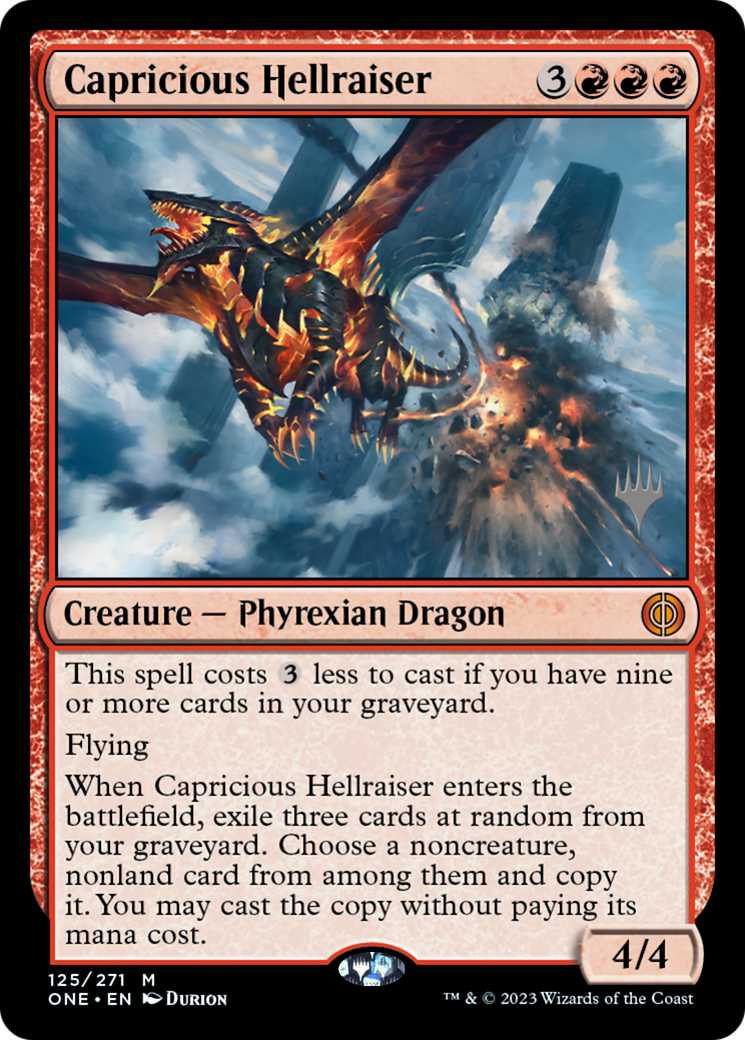 Capricious Hellraiser (Promo Pack) [Phyrexia: All Will Be One Promos] | Lots Moore NSW