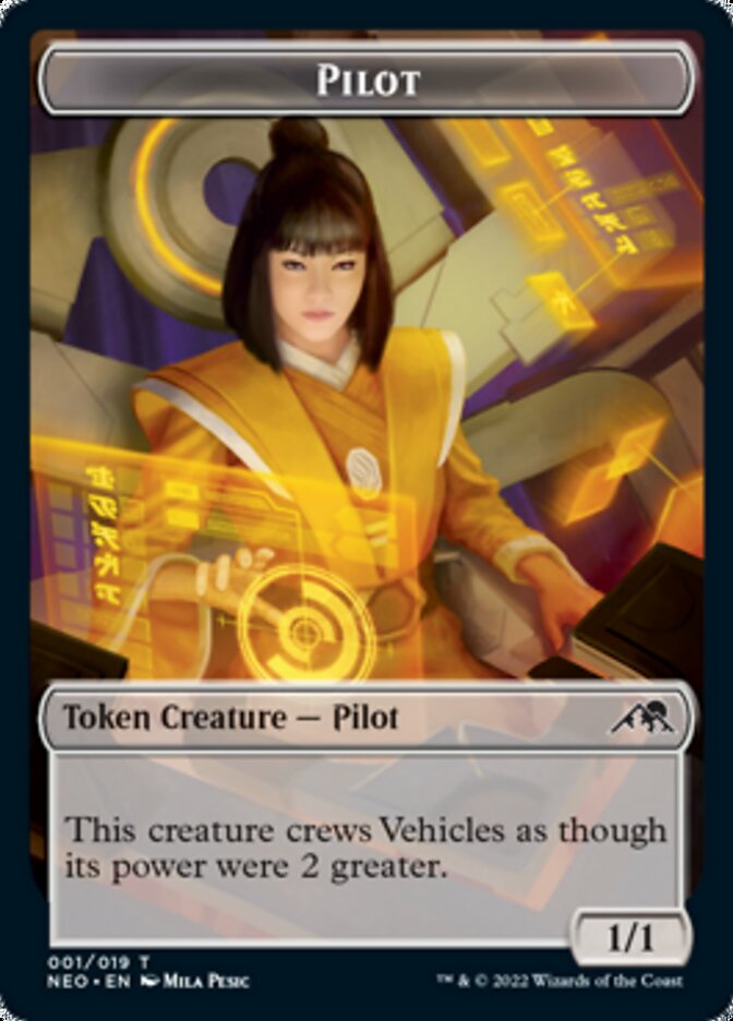 Myr // Pilot Double-Sided Token [Kamigawa: Neon Dynasty Commander Tokens] | Lots Moore NSW