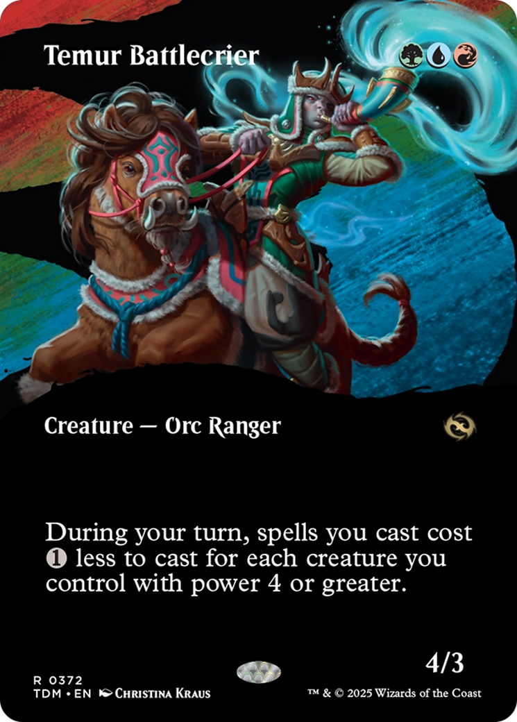 Temur Battlecrier (Borderless) [Tarkir: Dragonstorm] | Lots Moore NSW