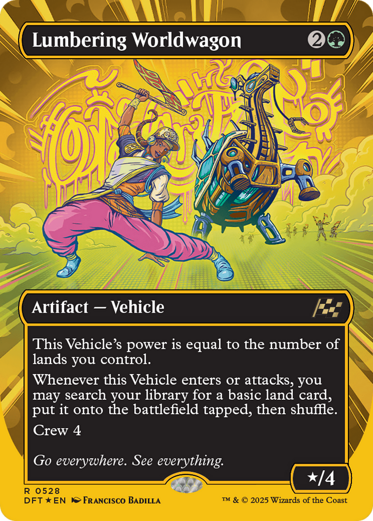Lumbering Worldwagon (Borderless) (First-Place Foil) [Aetherdrift] | Lots Moore NSW