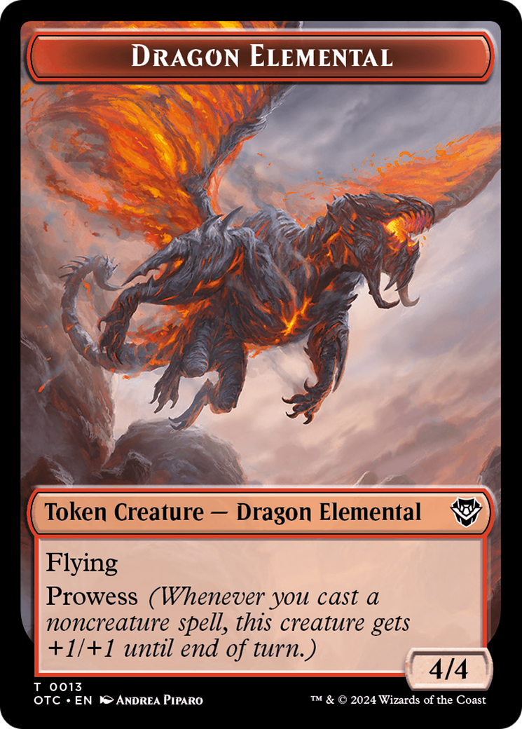 Dragon Elemental // Treasure Double-Sided Token [Outlaws of Thunder Junction Commander Tokens] | Lots Moore NSW