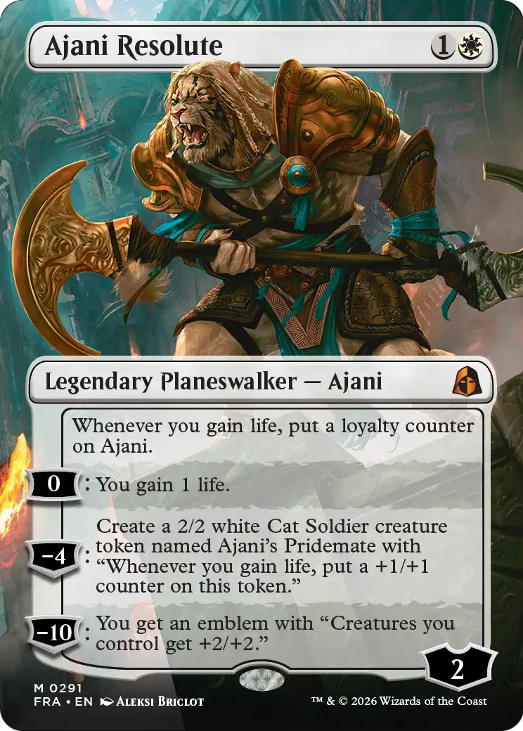 Ajani Resolute (Borderless) [Reality Fracture] | Lots Moore NSW