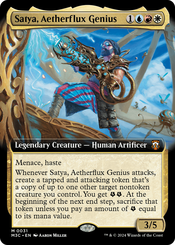 Satya, Aetherflux Genius (Extended Art) [Modern Horizons 3 Commander] | Lots Moore NSW