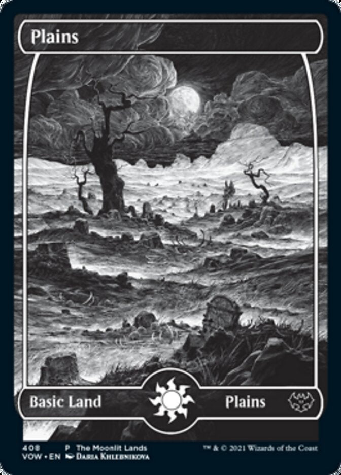Plains (The Moonlit Lands) (Foil Etched) [Innistrad: Crimson Vow Promos] | Lots Moore NSW