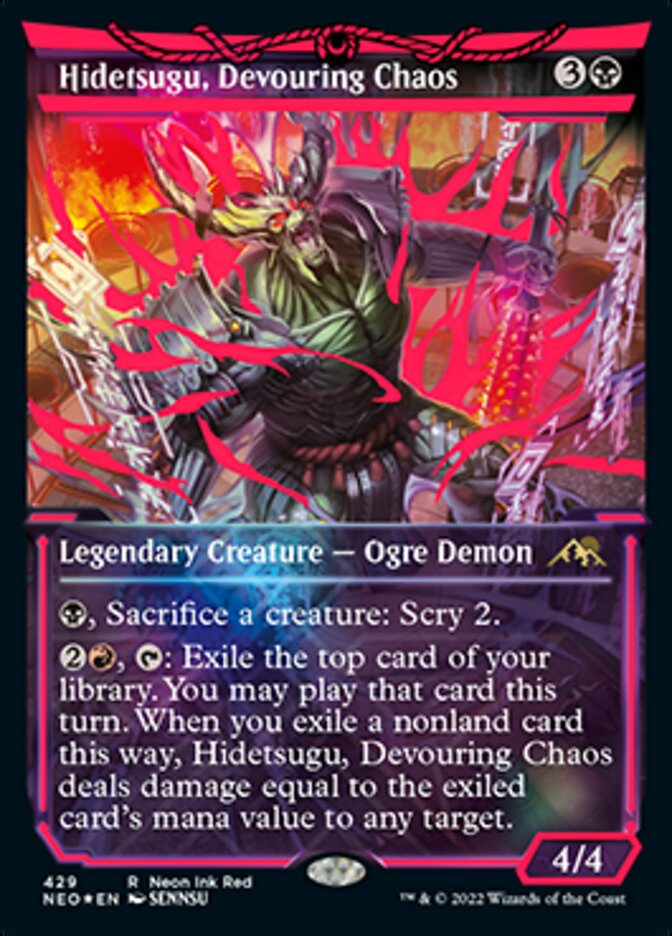 Hidetsugu, Devouring Chaos (Neon Ink Red) [Kamigawa: Neon Dynasty] | Lots Moore NSW